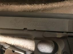 LAR MFG GRIZZLY MARK IV .50AE PISTOL - SERIAL No. V000122 - BAG - 5 CLIPS