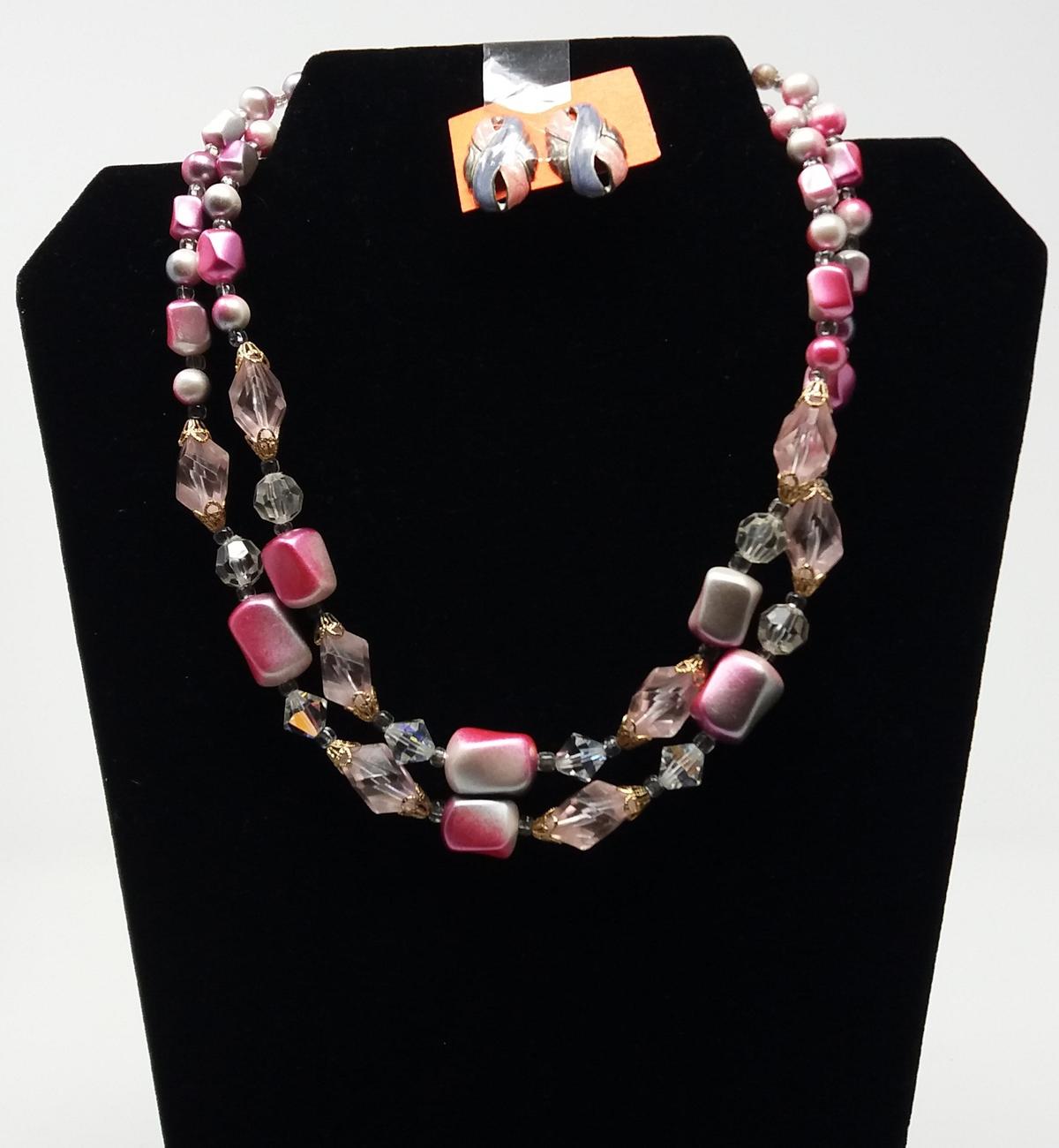 Necklace & Earring Set w/ Multi-Colored Beads
