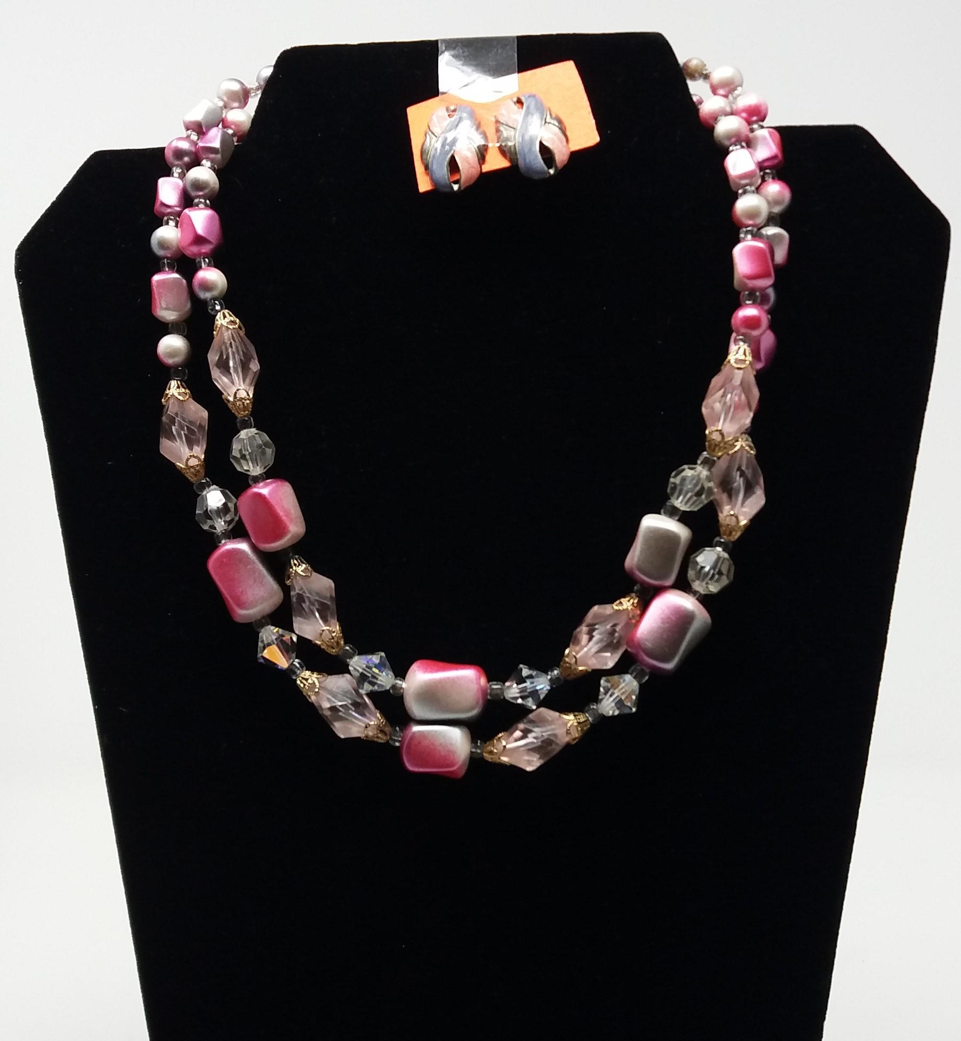 Necklace & Earring Set w/ Multi-Colored Beads
