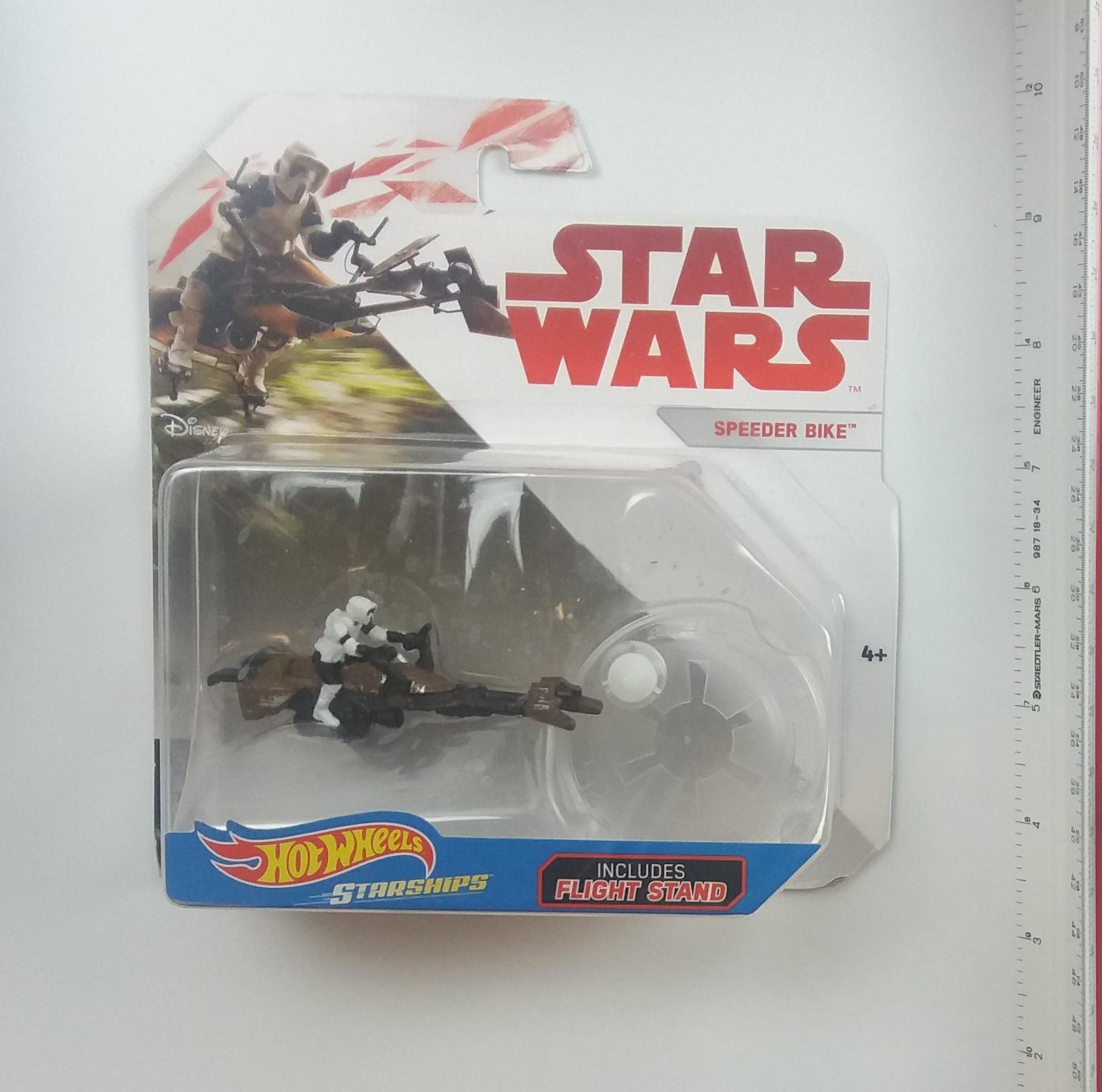 Speeder Bike Hot Wheels Star Wars Starships Die Cast Collectible Figure w/Stand