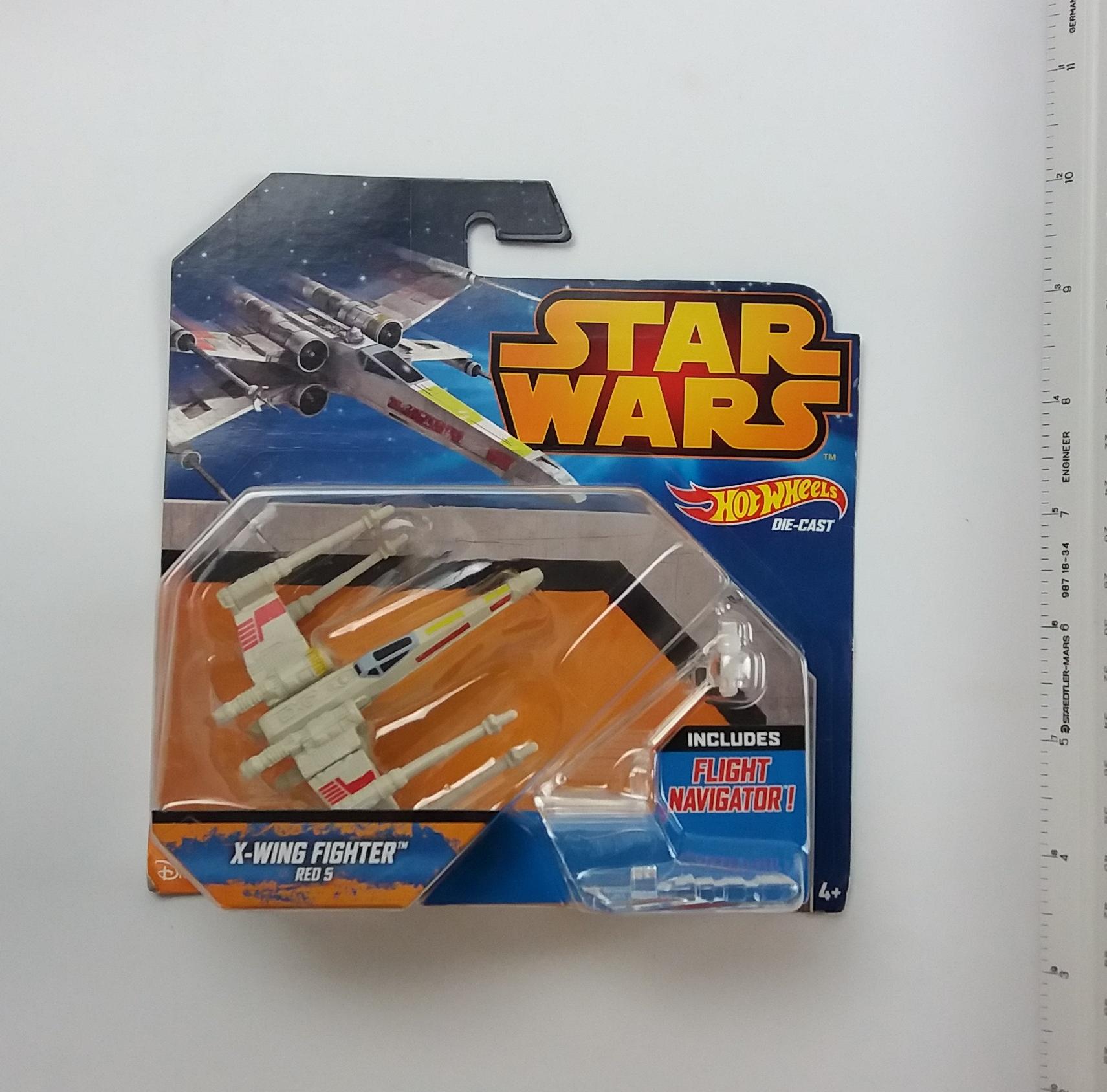 X-Wing Fighter Red 5 Hot Wheels Star Wars Starships Die Cast Collectible Figure w/Stand