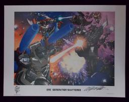 Signed  "One Generation Shattered" Transformers 2008 Botcon Lithograph