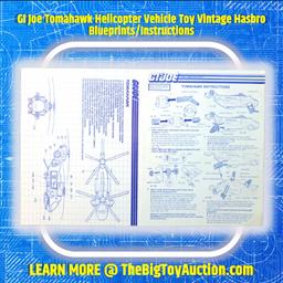 GI Joe Tomahawk Helicopter Vehicle Toy Vintage Hasbro Blueprints/Instructions