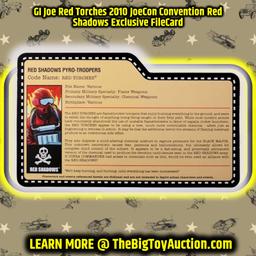GI Joe Red Torches 2010 JoeCon Convention Red Shadows Exclusive FileCard