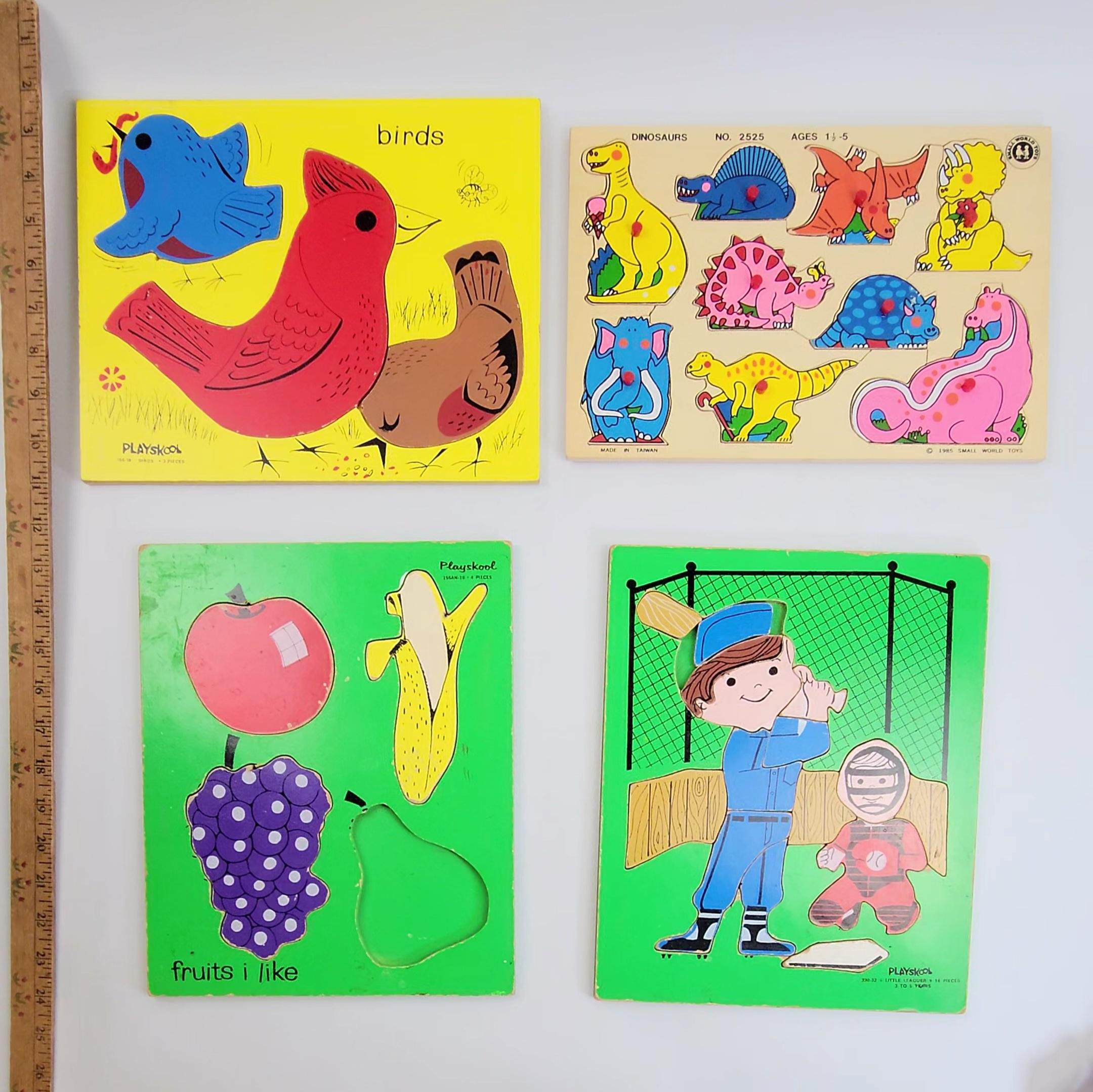 Vintage Wooden Puzzle Grouping