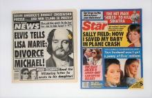 Vintage Elvis Presley “Fake News” Tabloid Lot – Weekly World News & Globe Covers