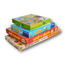 Vintage Board Game & Puzzle Grouping