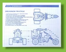 GI Joe Dreadnok Tri-Cycle Motorcycle Vehicle Toy Vintage Hasbro Blueprints/Instructions