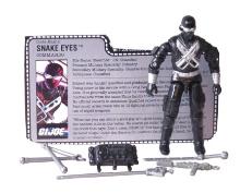 GI Joe 1989 Snake Eyes V.3 Action Figure Toy Complete w/ FileCard