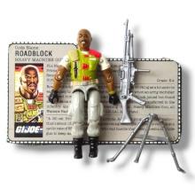 GI Joe 1986 Roadblock (V.2) Action Figure Toy Complete w/ FileCard