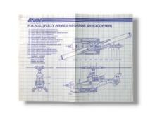 GI Joe Cobra F.A.N.G. Helicopter Vehicle Toy Vintage Hasbro Blueprints/Instructions
