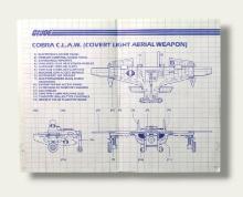GI Joe Cobra C.L.A.W. Glider Vehicle Toy Vintage Hasbro Blueprints/Instructions