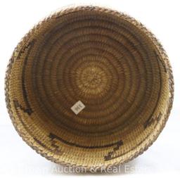 Native American woven basket, 4.5"h x 8"d
