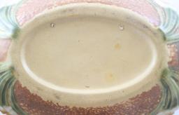 Roseville Jonquil 220-12"l x 3.5"h bowl (factory flaw inside)
