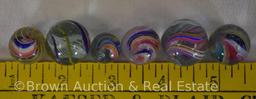 (18) Swirl marbles, assorted sizes