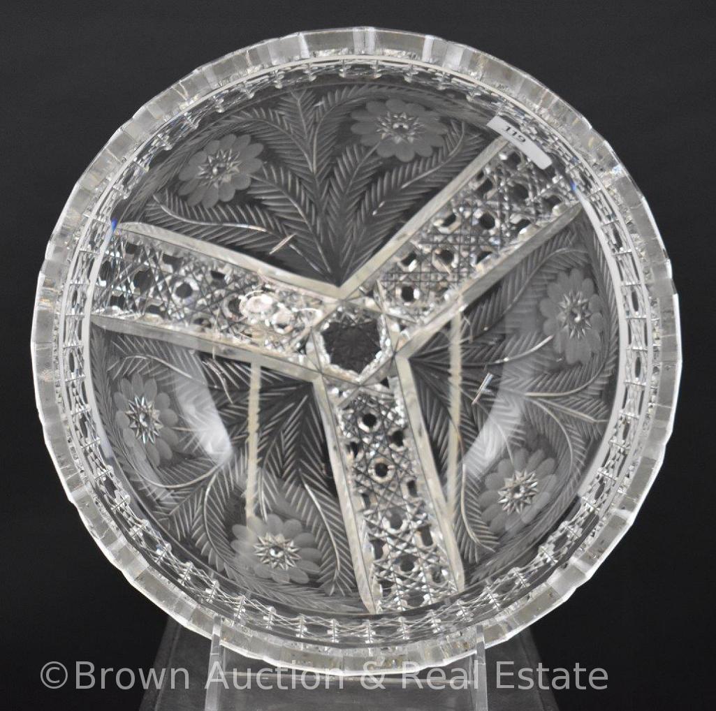 American Brilliant Cut Glass bowl, 9"d x 4"h