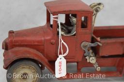 Arcade Cast Iron "Red Baby" dump truck with driver, IH