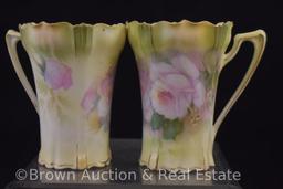 R.S. Prussia chocolate pot (missing lid) and (4) cups, red mark