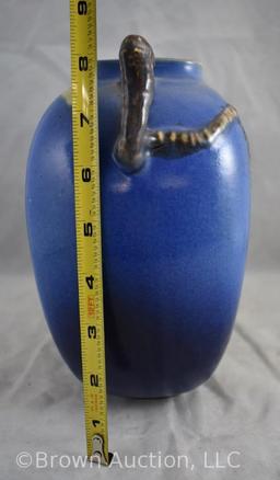 Roseville Pine Cone 114-8" vase, blue