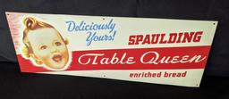 TIN SIGN SPAULDING TABLE QUEEN BREAD