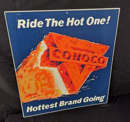 HOTTEST BRAND GOING CONOCO GASOLINE TIN SIGN