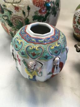 Oriental vases, egg and storage container
