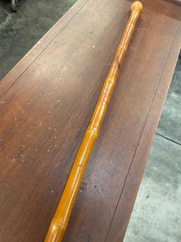 36"  Vintage / collectable, Custom bamboo cane with hand carved fish deco