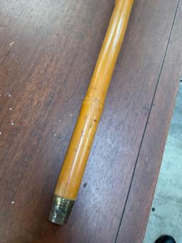 36"  Vintage / collectable, Custom bamboo cane with hand carved fish deco