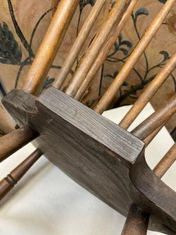 Antique 19th century bow back chair. Stamped either in the back or bottom of chair. See pic