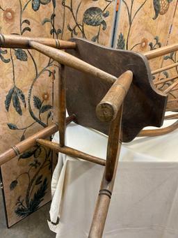Antique 19th century bow back chair. Stamped either in the back or bottom of chair. See pic