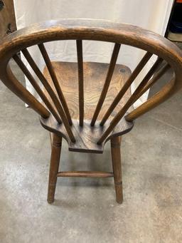 Antique 19th century bow back chair. Stamped either in the back or bottom of chair. See pic