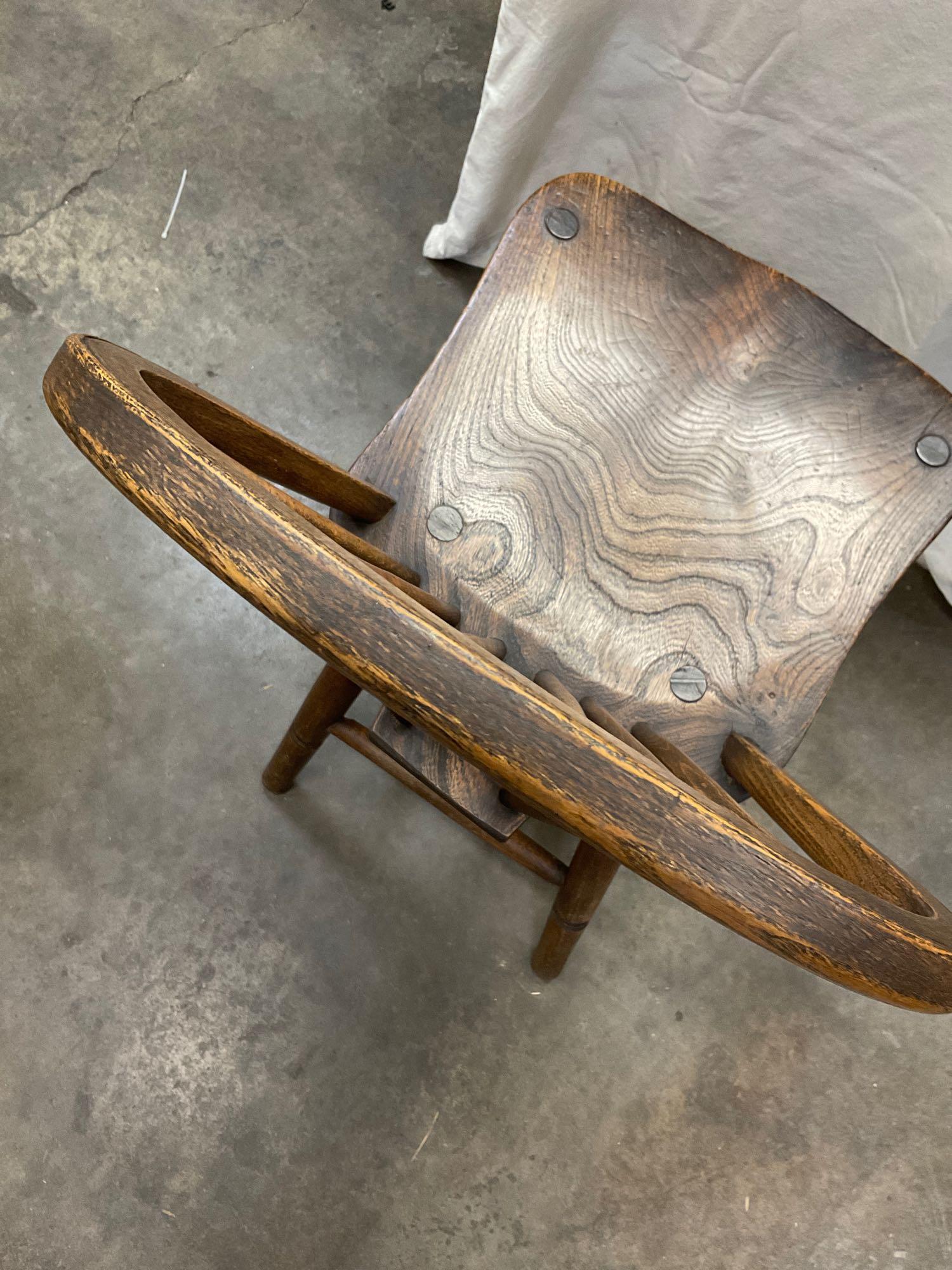 Antique 19th century bow back chair. Stamped either in the back or bottom of chair. See pic