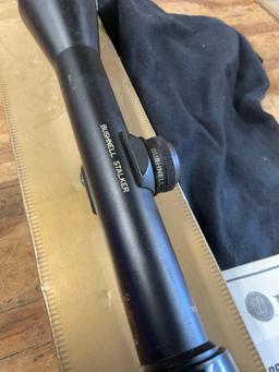 Bushnell Stalker wide angle scope, comes in Leupold box.