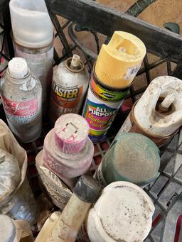 Assorted used automotive aerosol products, Sta-Bil storage fuel stabilizer & large bag of self