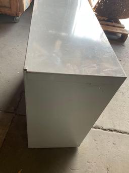 Uline two door, two shelf storage metal cabinet. 27" x 36" x14"