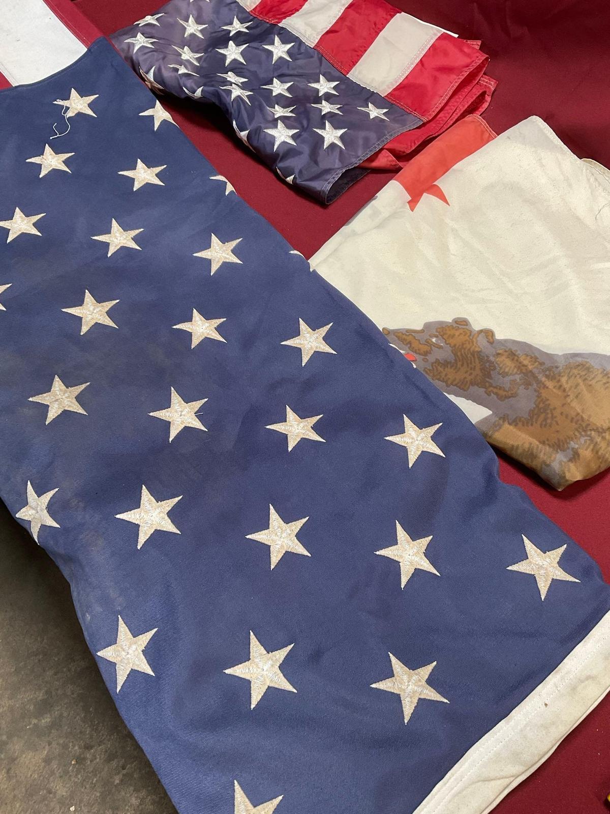 American / California Flags. 3 pieces