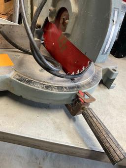 Delta 10" power miter saw, turned on