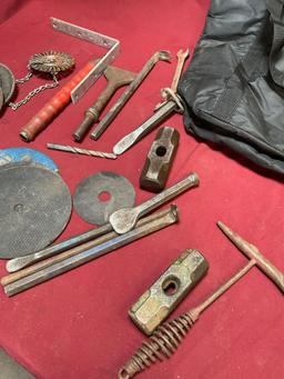 Bag and assorted tool/ items. 26 pieces