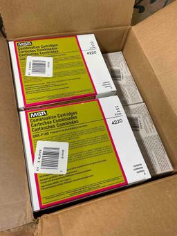 MSA combination respirator cartridges. 8 boxes, 6 cartridges in each inside box.