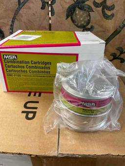 MSA combination respirator cartridges. 8 boxes, 6 cartridges in each inside box.