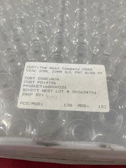 New glass vials, 20ml, 20mm 138 per box, 2 boxes