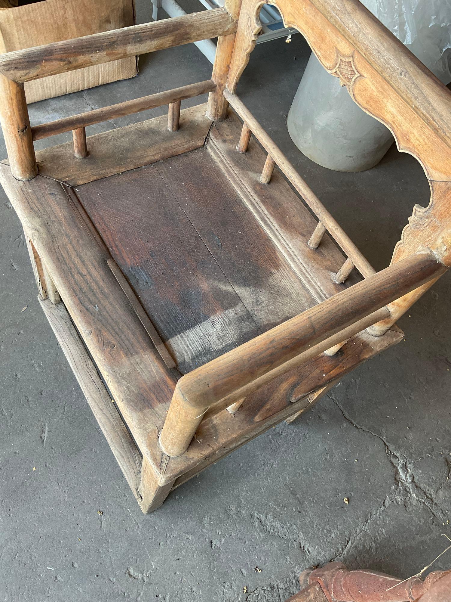 Vintage one drawer cabinet with marble top( stamped young republic in drawe) & chair