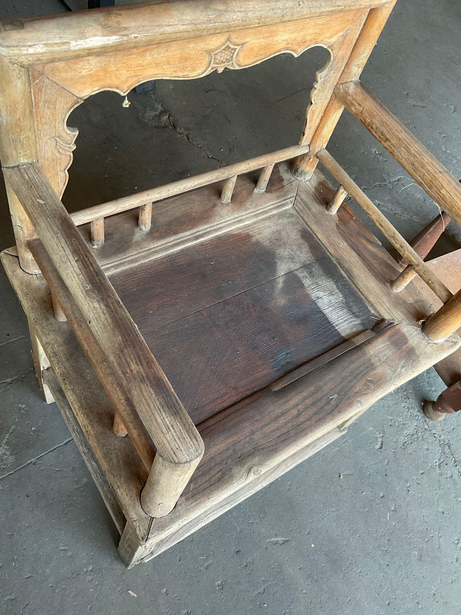 Vintage one drawer cabinet with marble top( stamped young republic in drawe) & chair