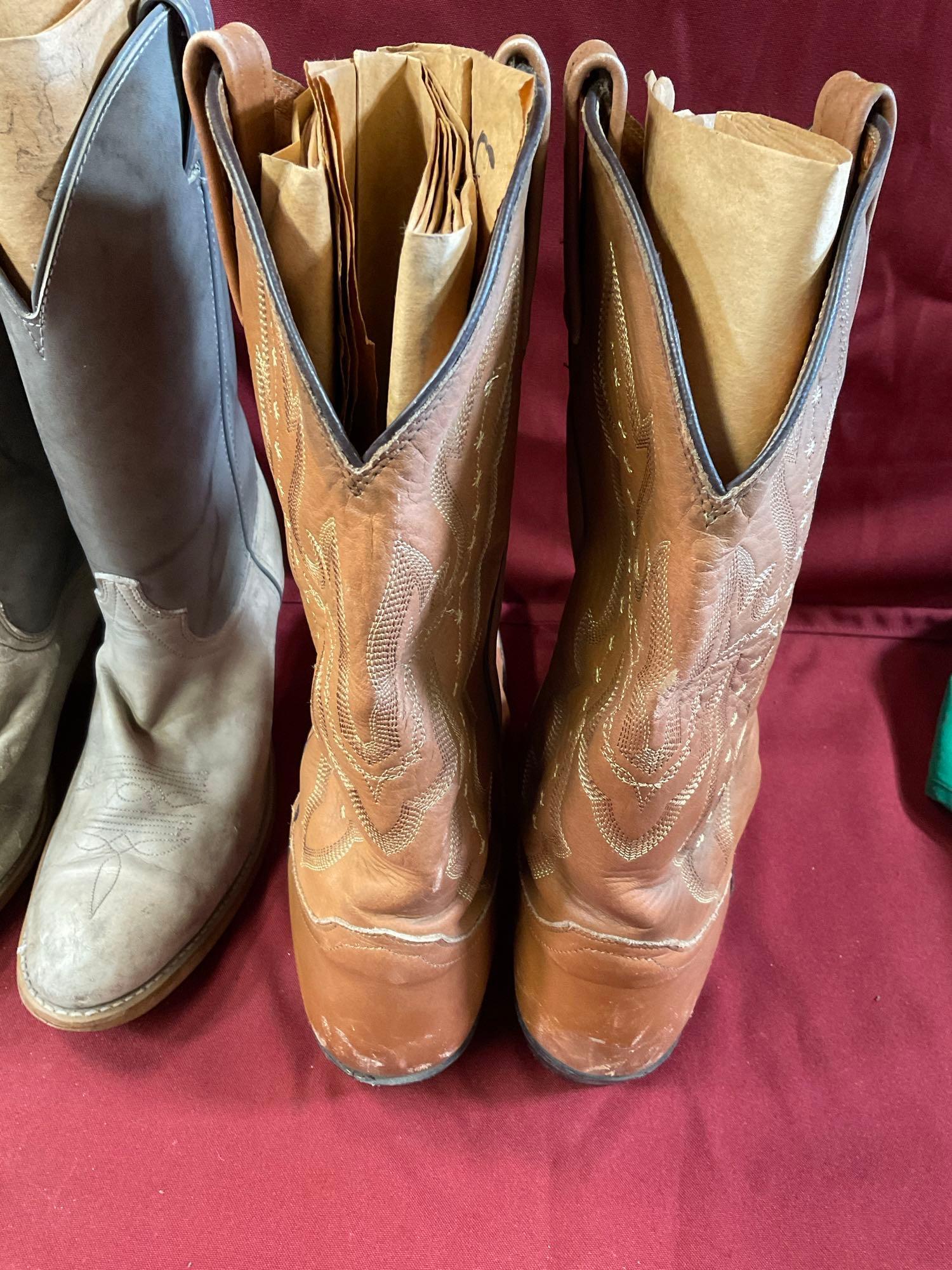 Laredo , grey size 10 boots & Justin, brown, size 11 boots