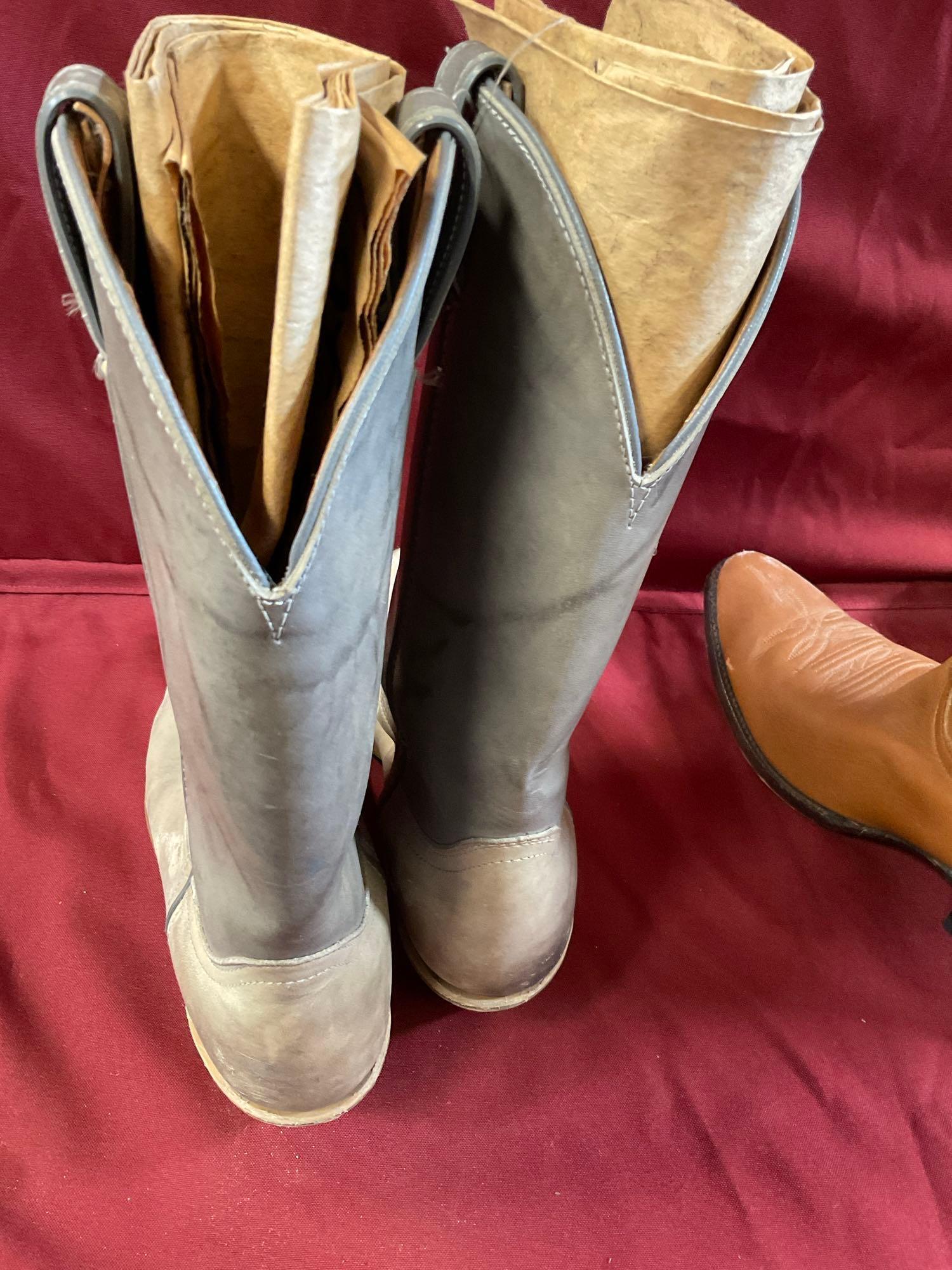 Laredo , grey size 10 boots & Justin, brown, size 11 boots