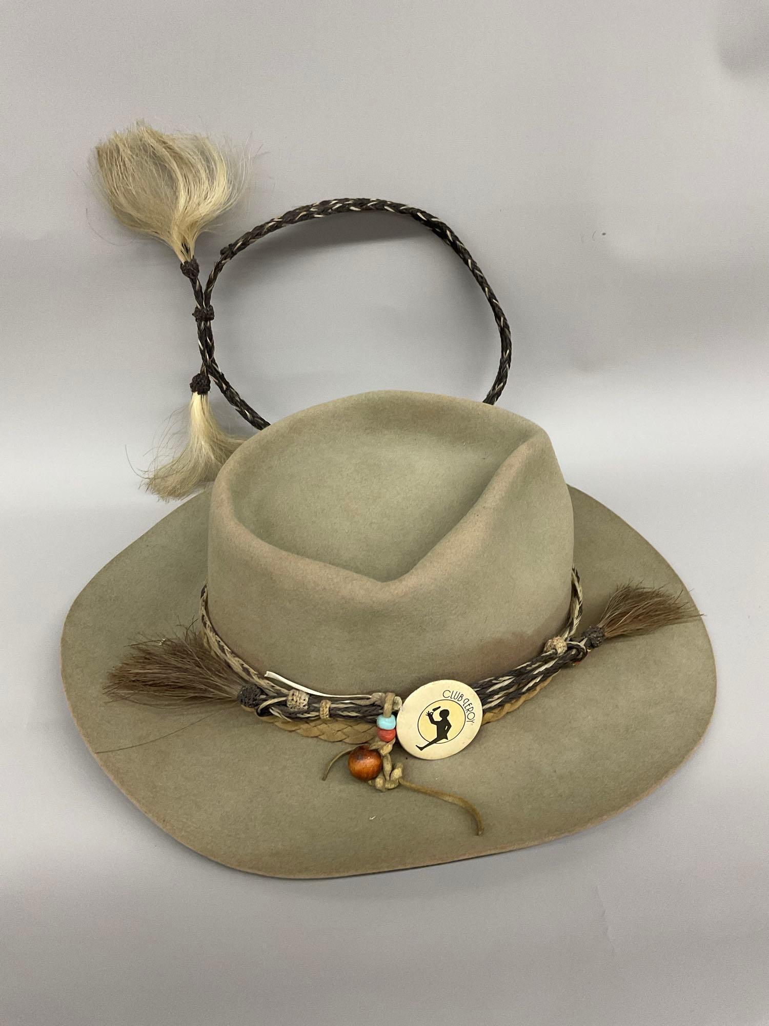 Made in Australia hat ( unknown size) & extra hat band