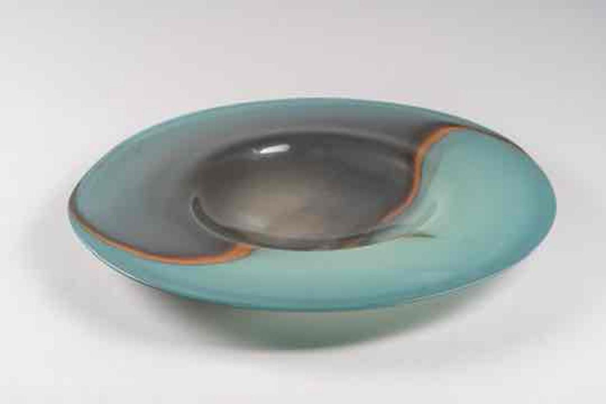 Collectible. Elliptical series, glass, Ira Sapir. 2-3/8" high x 25-1/2" diameter