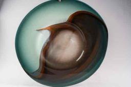 Collectible. Elliptical series, glass, Ira Sapir. 2-3/8" high x 25-1/2" diameter