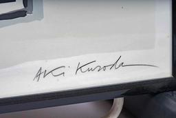 Framed art. Signed Aki Kuroda. 48-3/4" x 43-7/8".