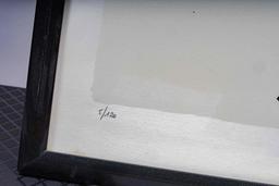 Framed art. Signed Aki Kuroda. 48-3/4" x 43-7/8".